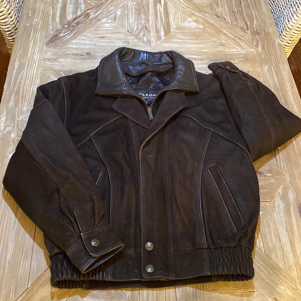 Wilsons The Leather Expert Brown Leather Bomber Jacket